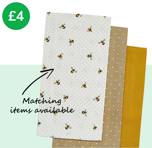 Pack of 3 Bees Tea Towels